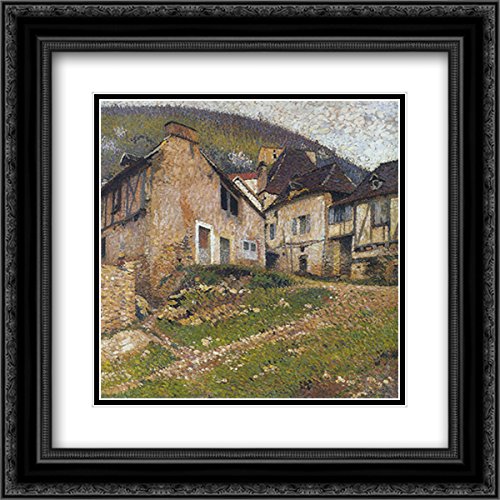 Henri Martin 20x20 Black Ornate Framed Museum Art Print - Double Matted Village Houses Painting - Perfect for Living Room, Bedroom & Office Wall Decor