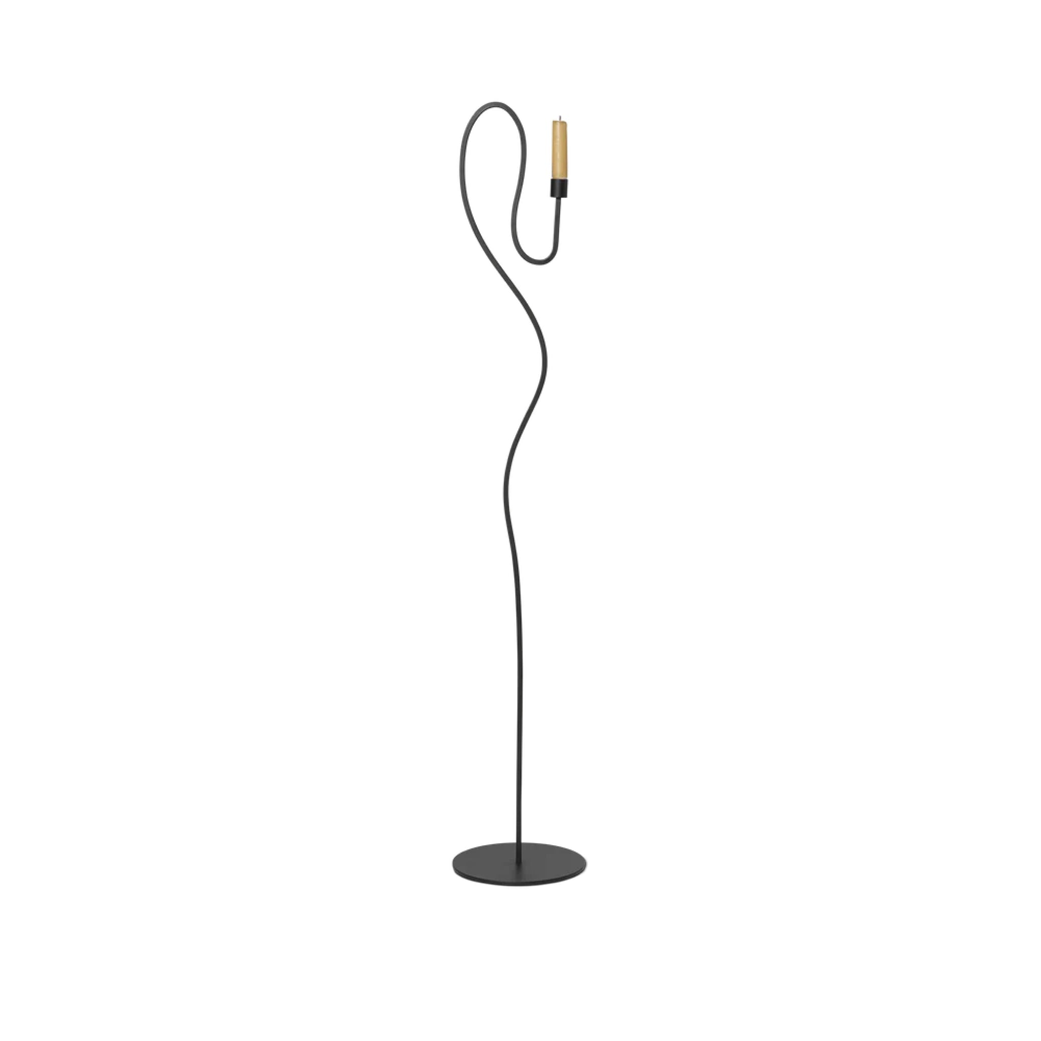 FERM LIVING Valse Floor Candle Holder - Modern Black Metal Candle Stand for Home Decor | Perfect for Living Room, Bedroom, Wedding & Event Centerpiece
