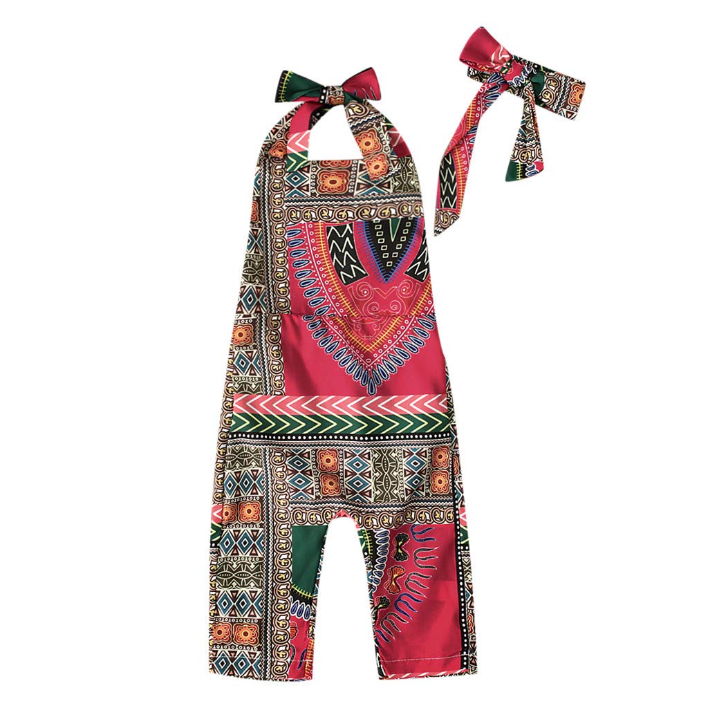 **Cute African Dashiki Romper Jumpsuit for Toddler Girls - Sleeveless Summer Baby Clothes (Multicolor, 3-6 Months) - Perfect for Playdates, Parties & Cultural Celebrations**