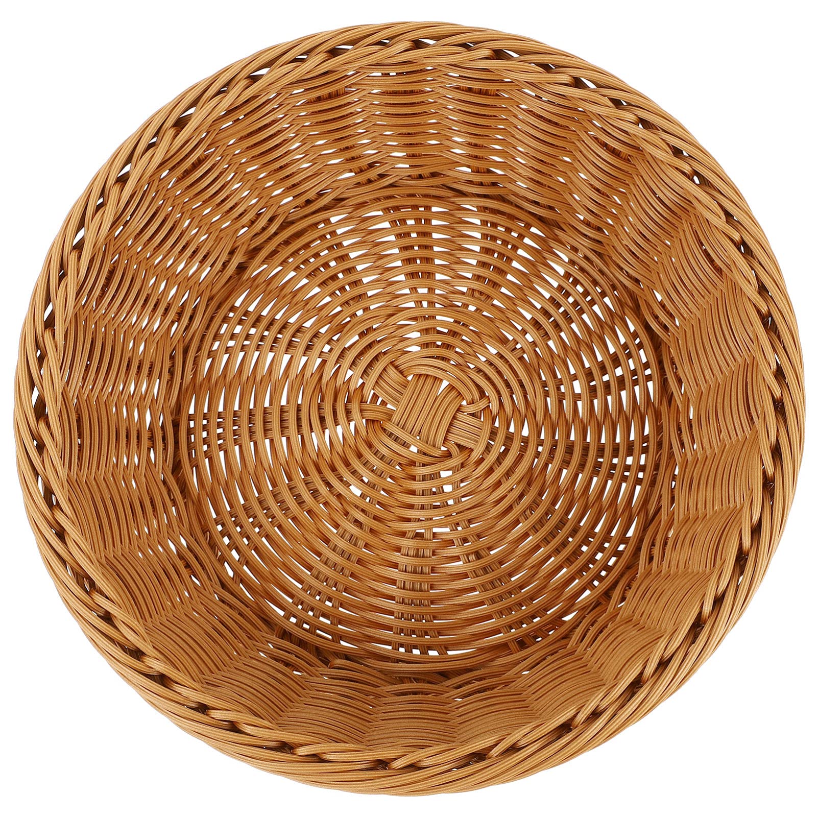 Natural Woven Wicker Storage Basket - Wooden Food Bread Fruit Container - Decorative Rattan Tray for Kitchen, Living Room & Bathroom Organization