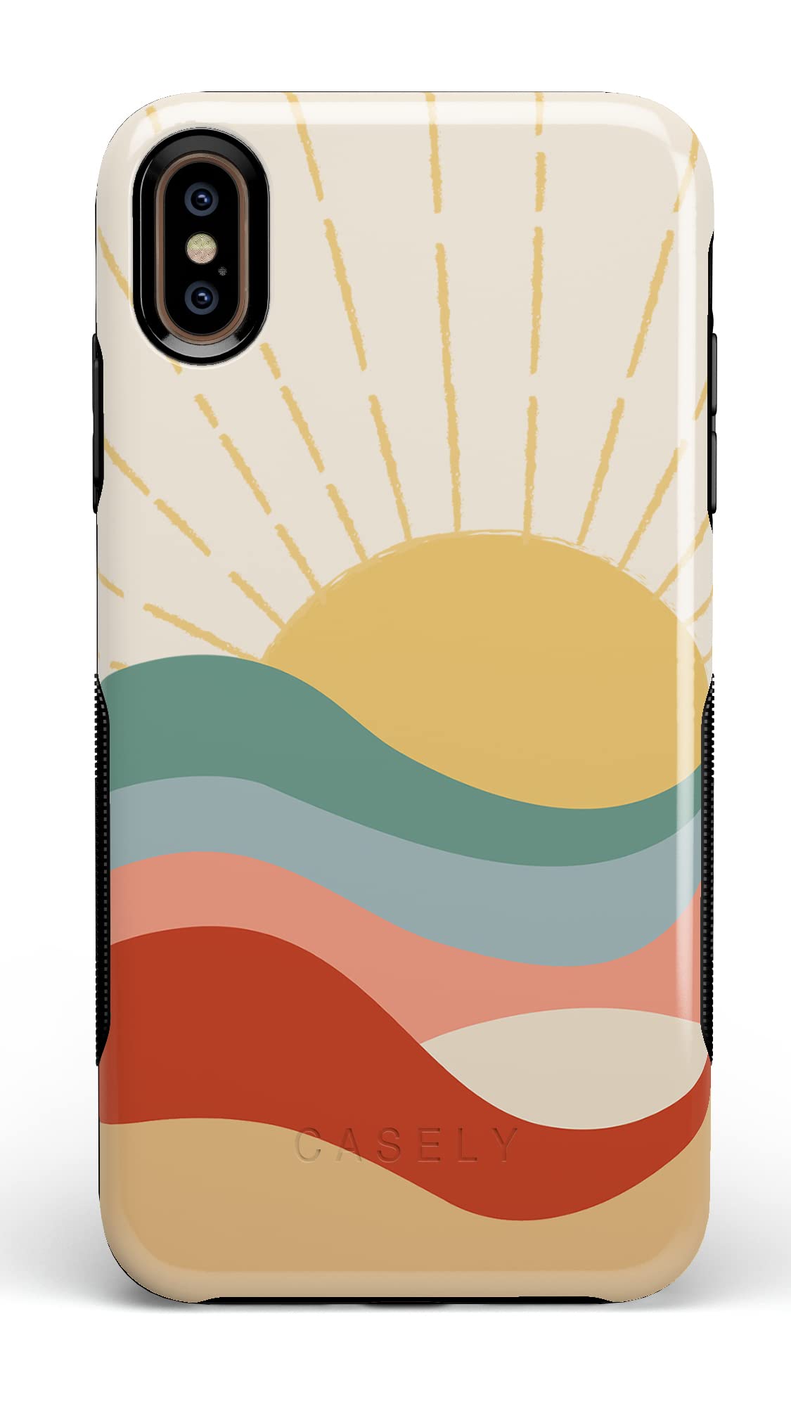 Casely iPhone Xs Max Case - Colorblock Sunset Design | Shockproof Protective Phone Cover | Perfect for Beach, Travel & Outdoor Adventures