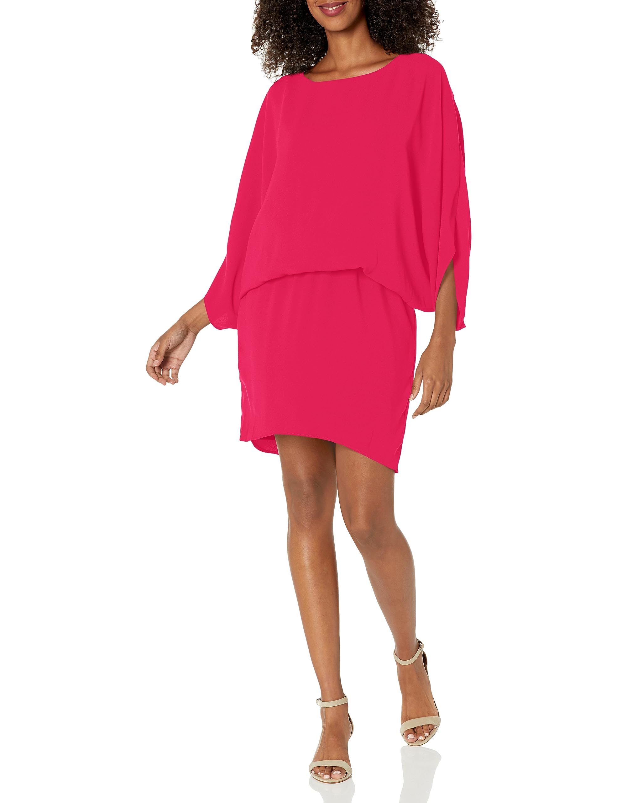 Trina Turk Women's Blouson Dress with Back Bow - Elegant Flowy Midi Dress for Parties, Weddings & Special Occasions