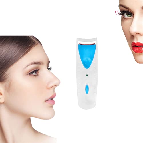 AWMSKONG Electric Heated Eyelash Curler for Women - Automatic Lash Curler with Silicone Heating Pads & Constant Temperature Control - Portable Travel-Friendly Design (Blue) | Perfect for Home Use, Travel, and Professional Makeup Application