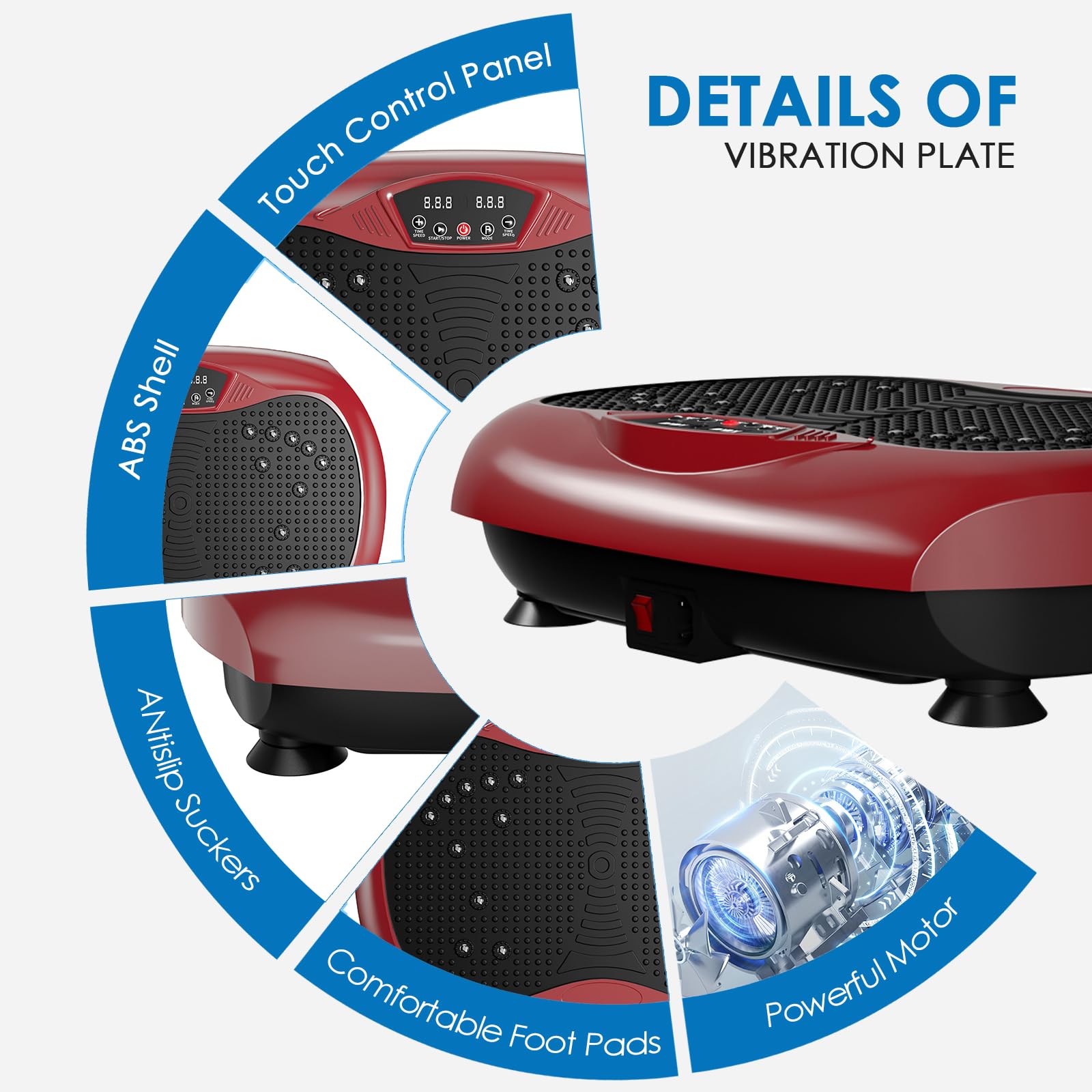 Whole Body Vibration Plate Machine for Weight Loss & Lymphatic Drainage - Home Fitness Equipment with Resistance Bands & Remote - Perfect for Pilates, Muscle Toning, and Post-Workout Recovery