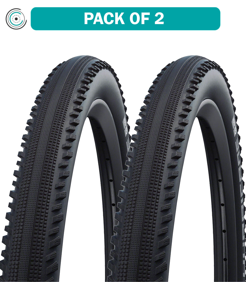 Schwalbe Hurricane Performance Bike Tires - 2 Pack, 27.5 x 2.25 Inch, Clincher Wire Bead, Black with RaceGuard Protection (11159064) - Ideal for Mountain Biking, Road Cycling & Commuting