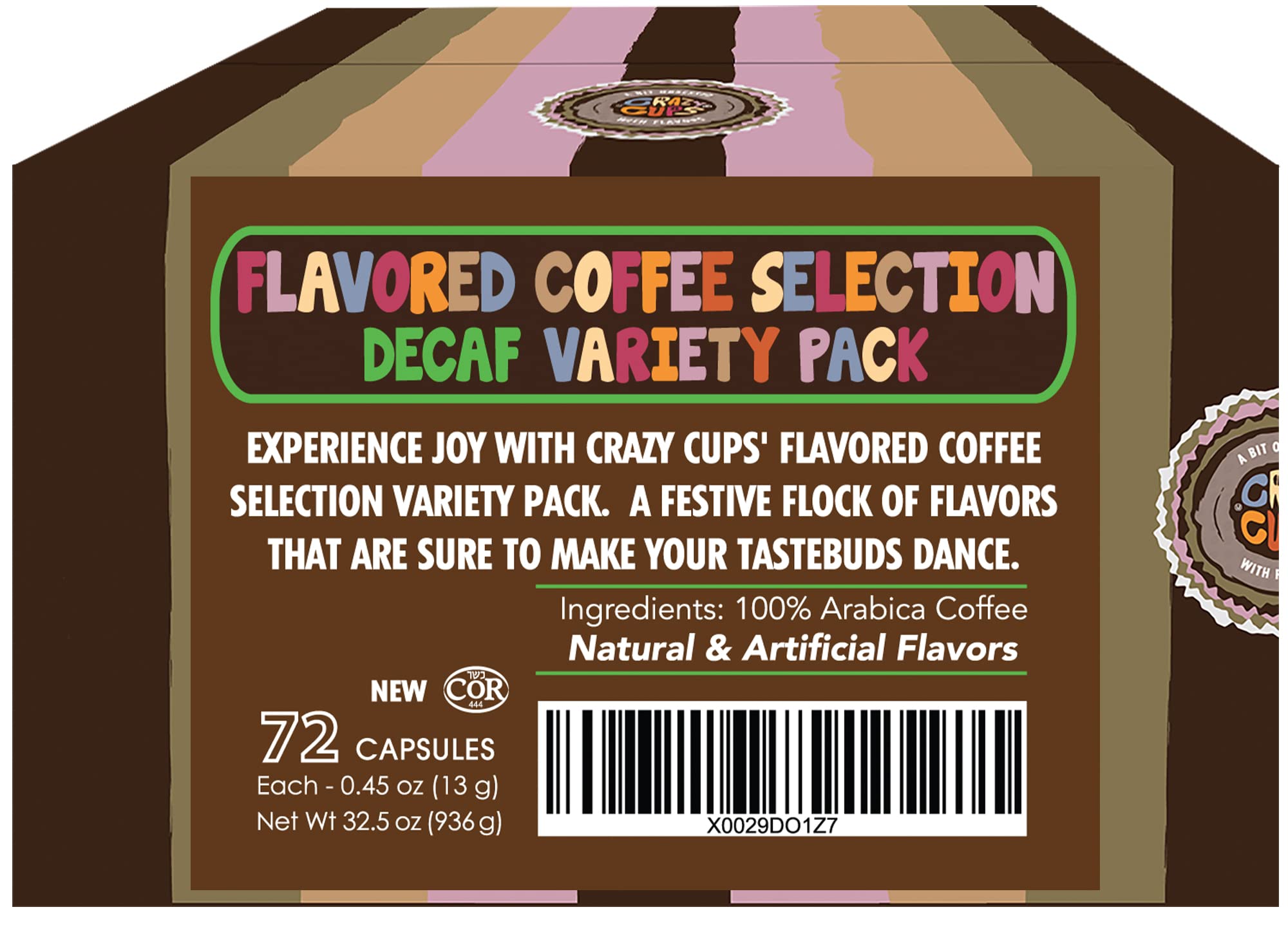Decaf Coffee Pods Variety Pack for Keurig K-Cup Brewers - 72 Count, Hot & Iced Coffee Compatible, Flavorful Decaf K-Cups for Home or Office Use