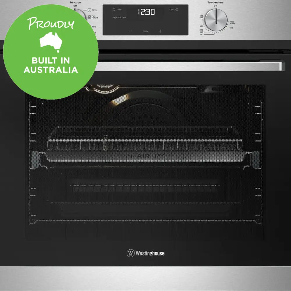 Westinghouse WVE6516SD 60cm Stainless Steel Multi Function Oven with AirFry - Perfect for Baking, Roasting & Air Frying in Modern Kitchens