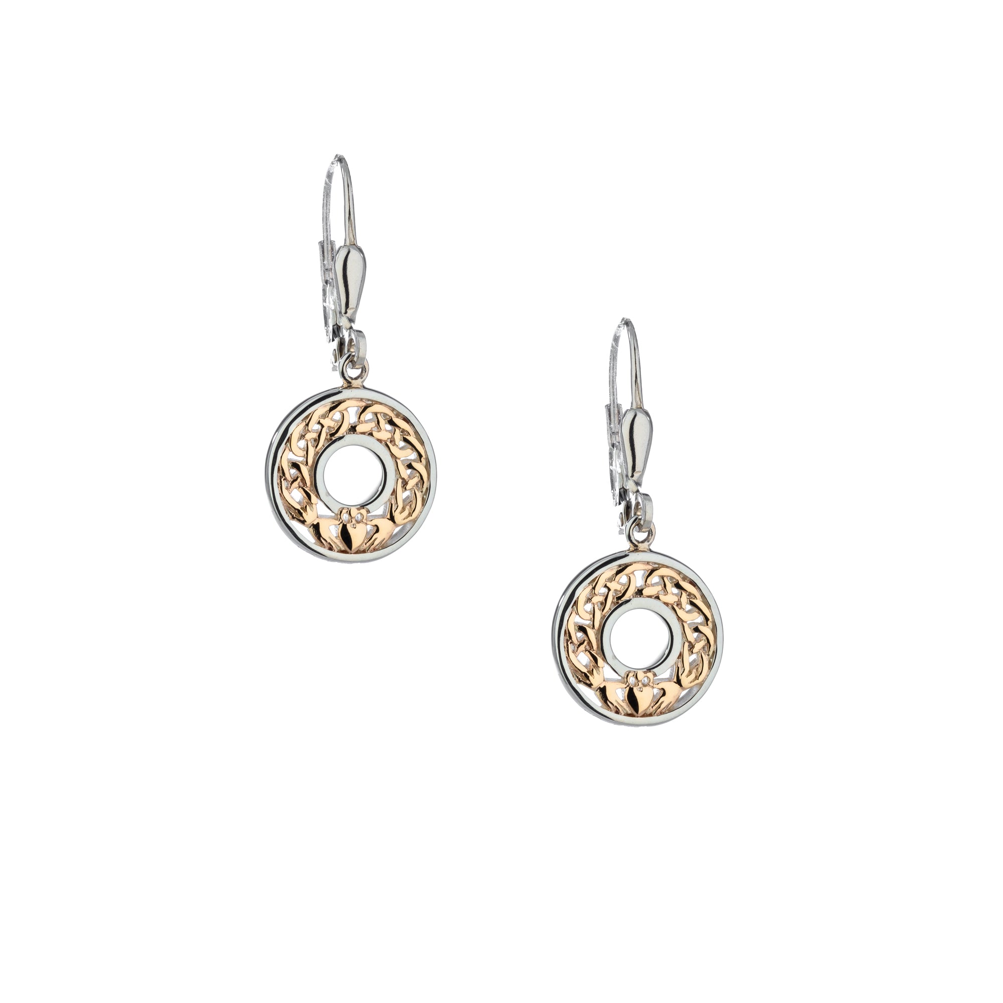 Authentic Gold & Silver Claddagh Earrings - Irish Celtic Love Friendship Loyalty Jewelry - Perfect for St. Patrick's Day, Weddings & Gifts
