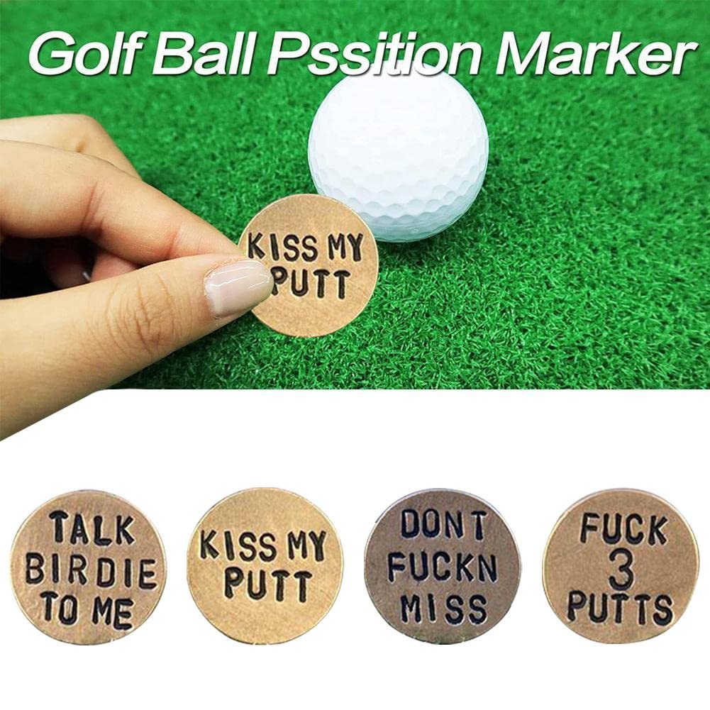Funny Golf Ball Marker - Humorous Novelty Golf Accessories with Hilarious Sayings - 'DON'T F**KIN MISS' Golf Ball Marker & Hat Clip - Unique Golf Gag Gifts for Men & Women Golfers - Perfect for Golf Tournaments, Birthday Gifts & Golf Course Fun