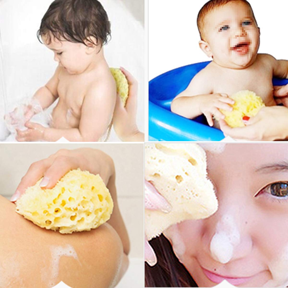 Natural Baby Bath Sponge - Soft Seaweed & Algae Sponge for Gentle Bathing | Honeycomb Design for Newborns & Toddlers | Perfect for Sensitive Skin & Shower Time