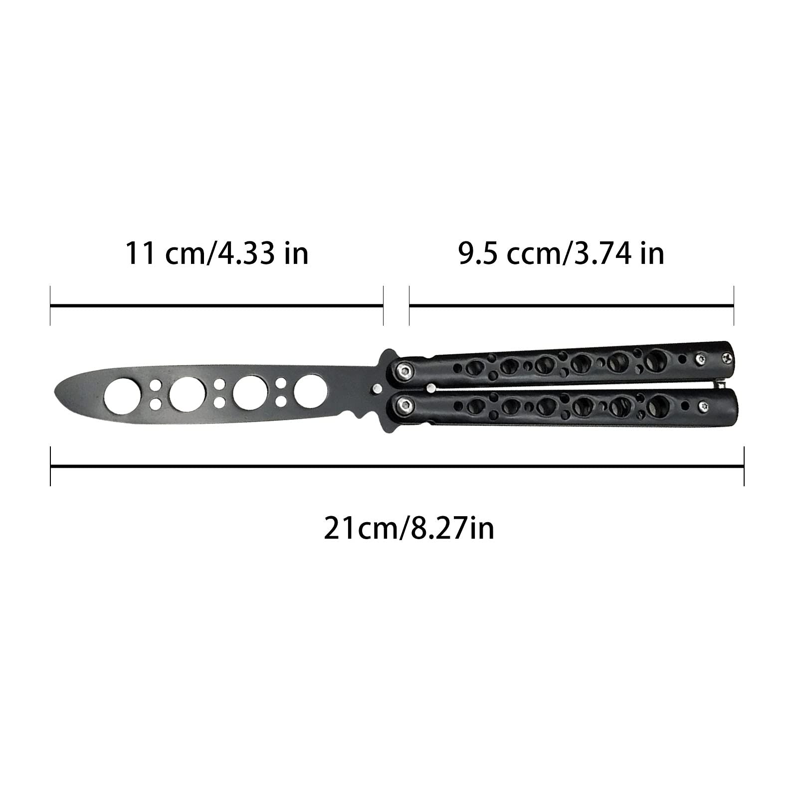 3 Pack Butterfly Knife Trainer Set with Spanner - Unsharpened Steel Flipping Practice Knife for Beginners & Enthusiasts - Perfect for Skill Training, Stress Relief & EDC Collection (No Offensive Blade)