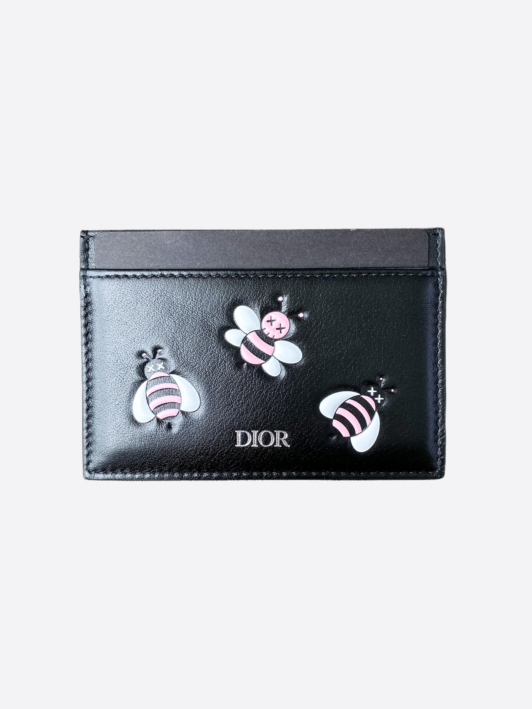 Dior KAWS Bee Leather Card Holder Wallet - Stylish & Compact for Everyday Use, Travel & Gifting