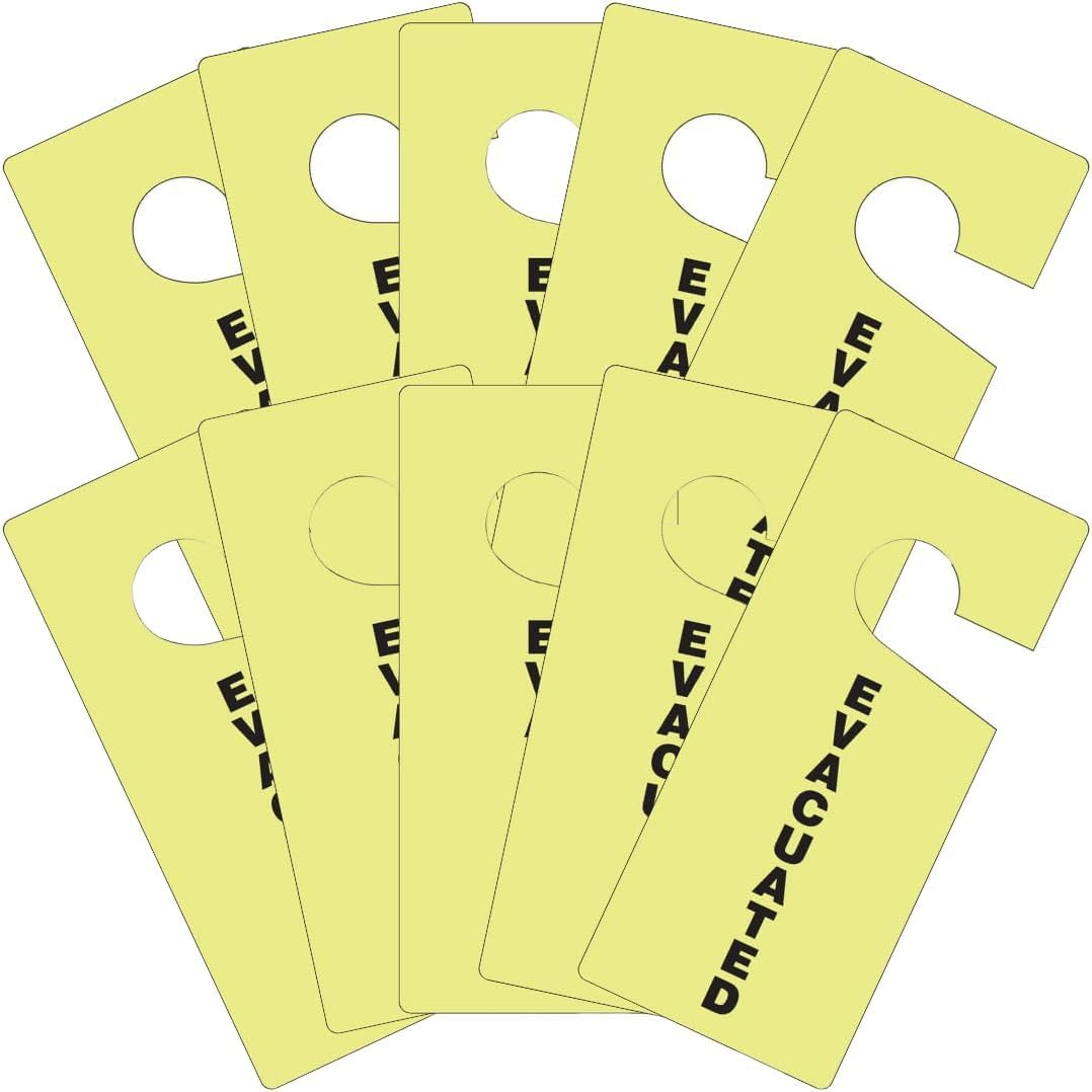 Glow in The Dark EVACUATION Door Signs - 10 Pack, 9