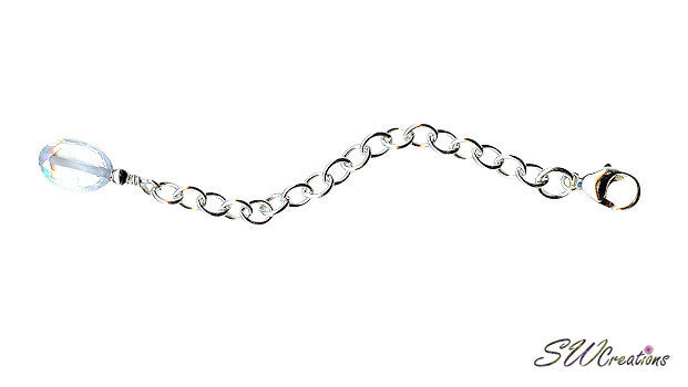 Elegant Cubic Zirconia Silver Jewelry Necklace Extender - Adjustable Chain for Necklaces & Pendants - Perfect for Layering, Gift Giving & Special Occasions