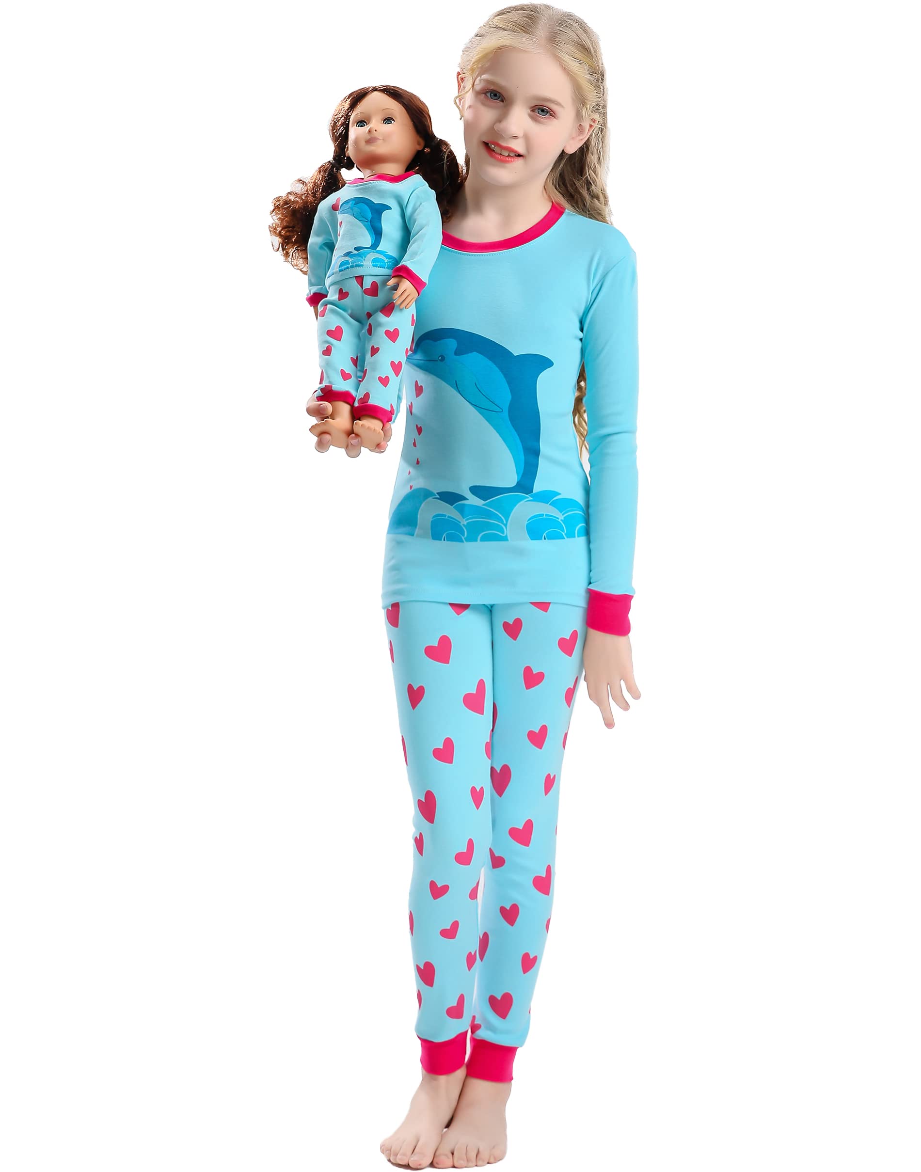 **Baby Girls Matching Pajama Set with Doll - Soft Cotton Sleepwear for Toddlers & Kids - Christmas Family Pajamas for Holiday Photos & Cozy Nights**