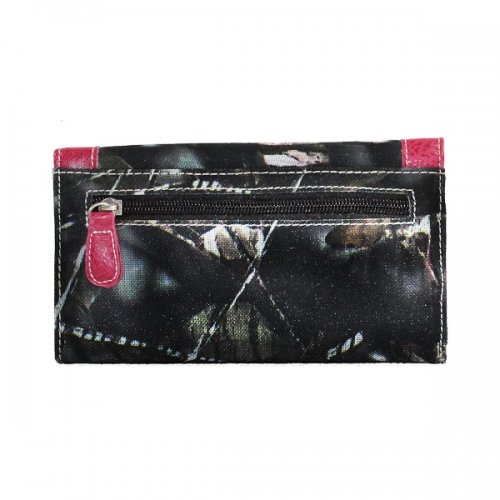 Rhinestone Camouflage Gun Print Women's Wallet - Stylish Pink Clutch for Outdoor, Hunting & Everyday Use