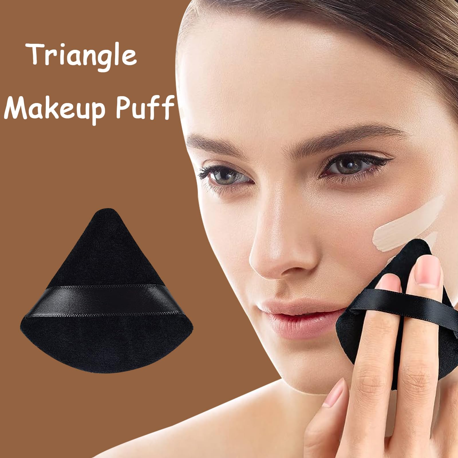 9-Piece Powder Puff Set - Triangle Makeup Sponges for Loose Powder & Foundation - Soft Beauty Blender for Flawless Face Makeup - Perfect for Daily Use, Travel & Professional Makeup Artists