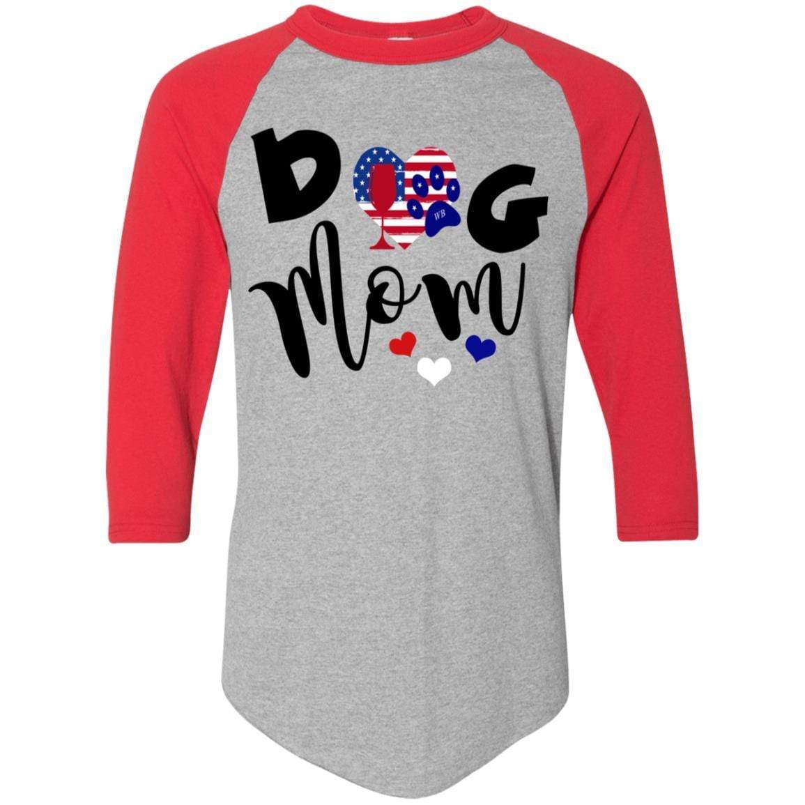 WineyBitches.Co Dog Mom Colorblock Raglan Jersey - Comfortable & Stylish Dog Lover T-Shirt for Women | Perfect for Casual Wear, Dog Parks & Pet Owner Outings