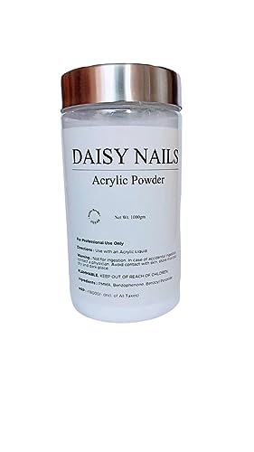 Professional Acrylic Nail Powder - DAISY NAILS 1000g Clear Acrylic Powder for Nail Art & Extensions | Salon Quality, DIY Manicure, Nail Salon Supplies, Home & Professional Use
