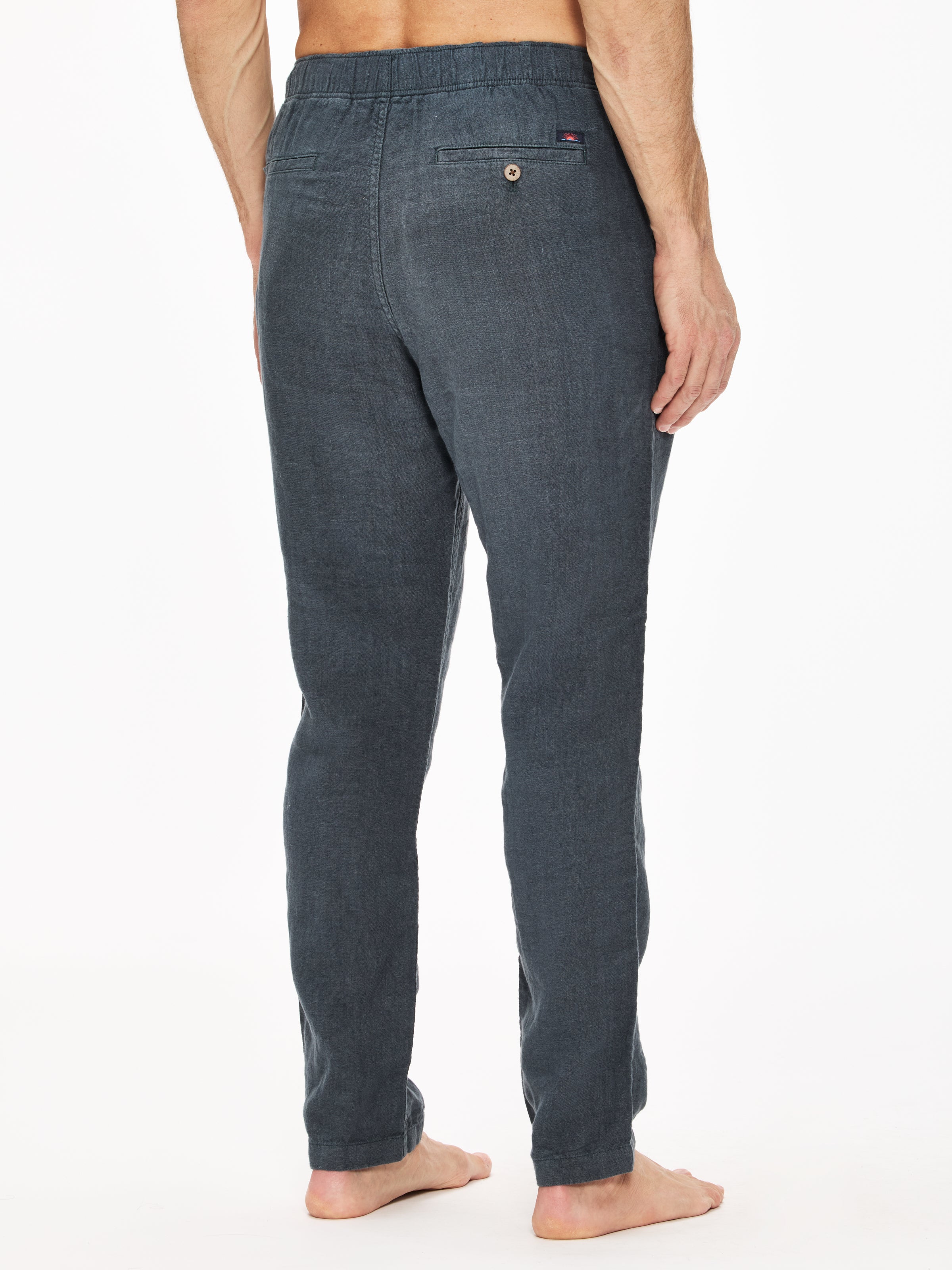Faherty Men's Linen Drawstring Pants - Lightweight Breathable Casual Summer Trousers for Beach, Travel, and Lounge Wear