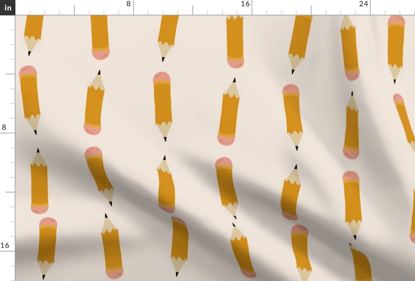 Pencils School Apples Fall Fabric by The Yard - Upholstery & Home Decor for Educators