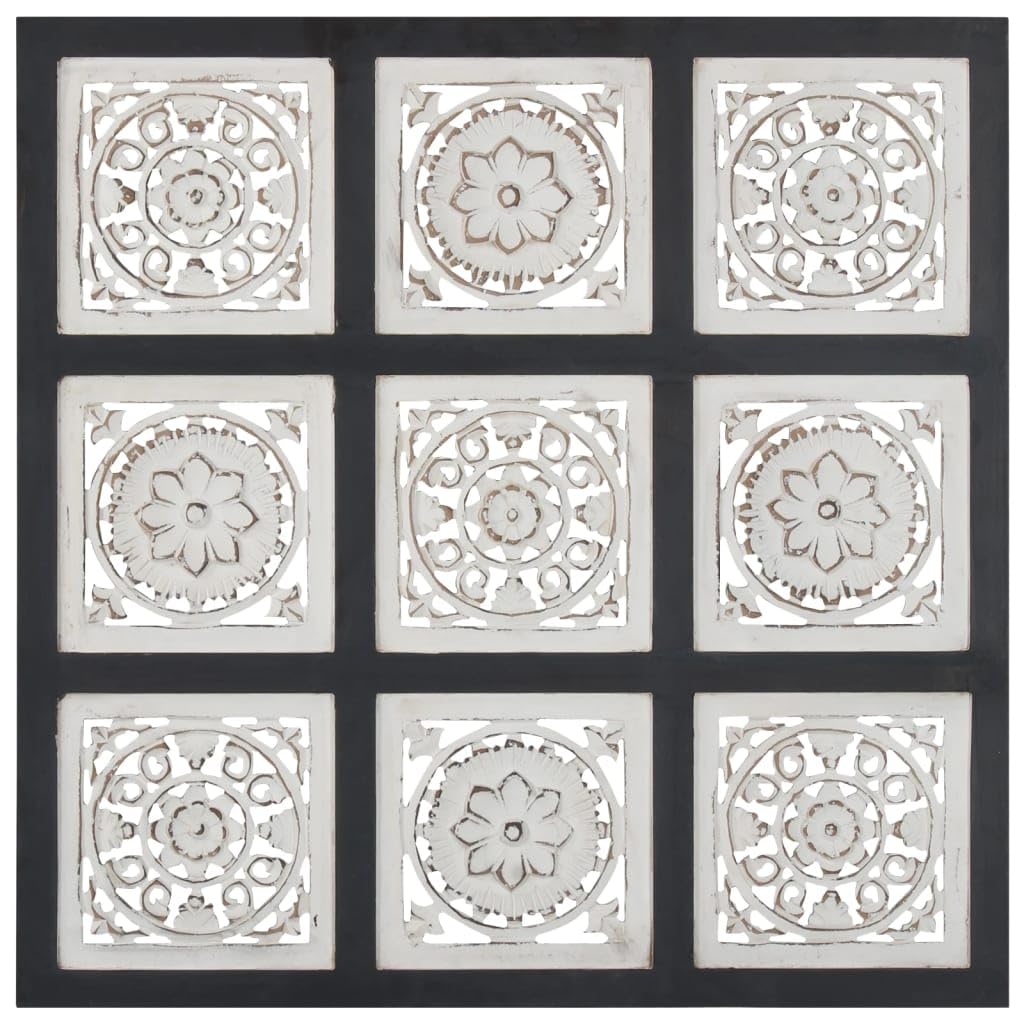vidaXL Handcrafted MDF Wall Panel - Elegant Black & White Home Decor - Durable & Easy to Clean - Perfect for Living Room, Bedroom & Office Wall Decoration