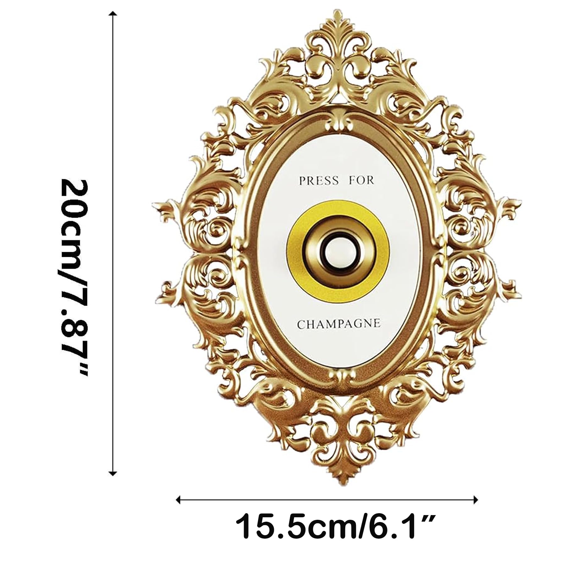 Gold Champagne Button Press - Mini Champagne Doorbell Ring & Wall Plaque Decor for Parties, Christmas, Home, Bedroom, Hotel - Perfect for Celebrations, Weddings & Home Decor
