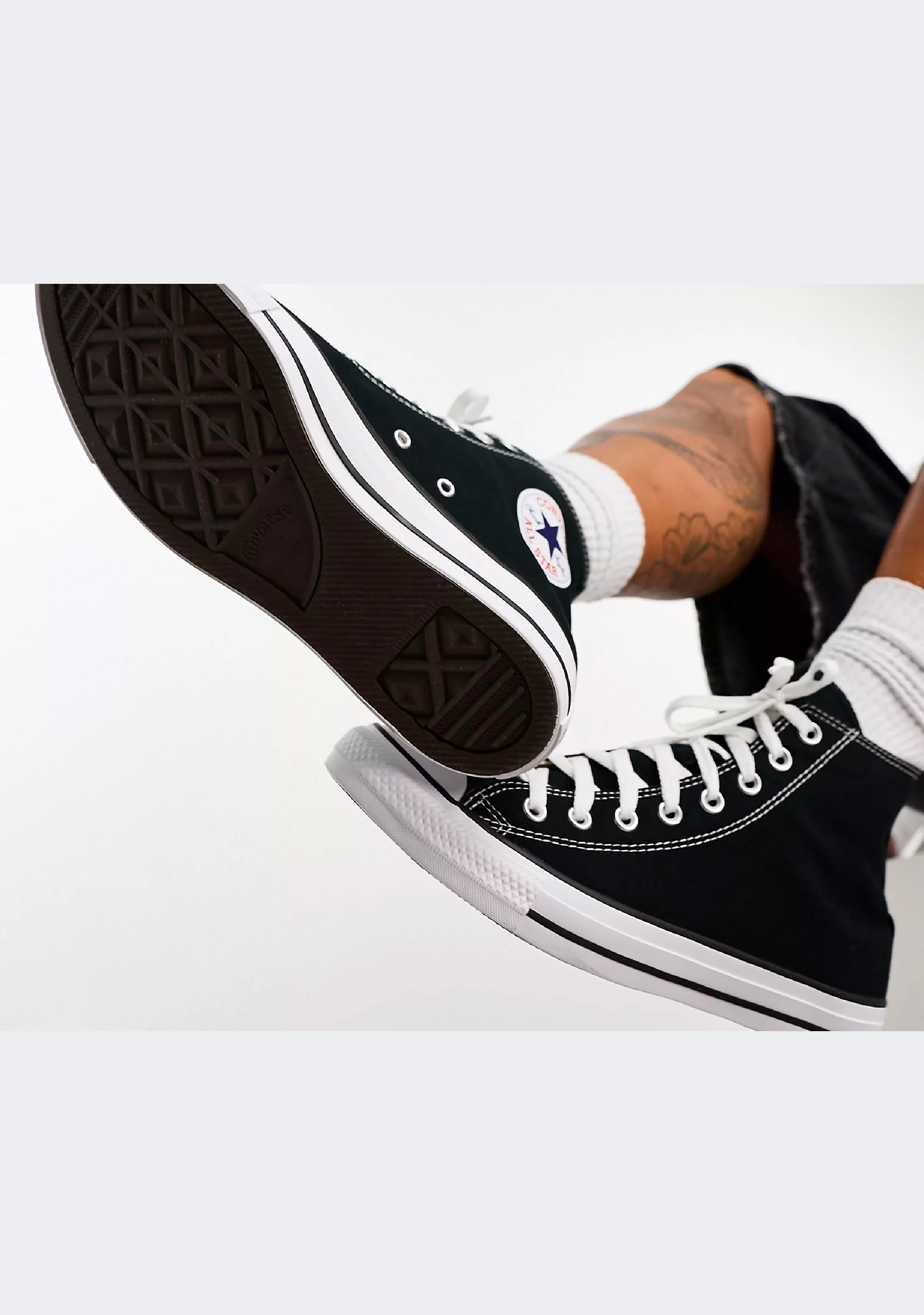 Converse Chuck Taylor All Star High Top Sneakers for Men & Women - Classic Black Canvas Shoes for Casual Wear, Street Style & Everyday Fashion