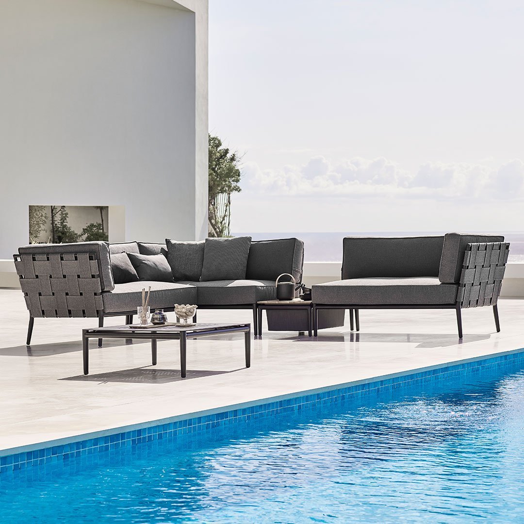 Conic Outdoor Box Table - Durable Patio Side Table for Garden, Pool, Deck & Balcony - Perfect for Drinks, Books & Decor