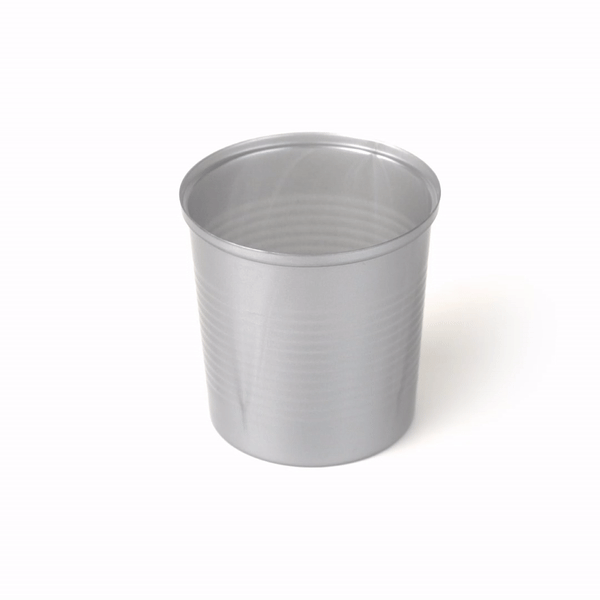 4 oz Round Silver Plastic Tin Can with Lid (2.5