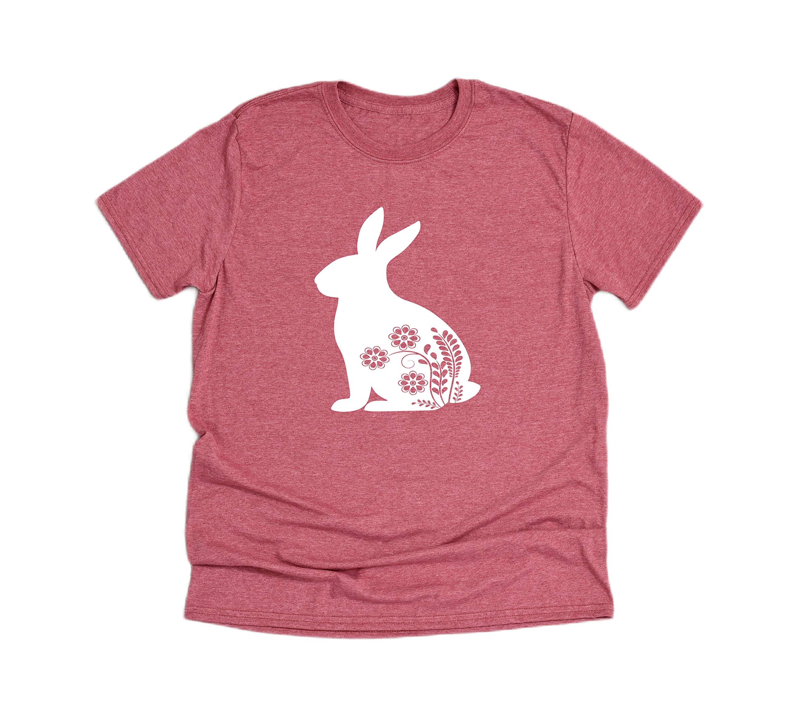 Floral Rabbit T-Shirt for Women - Cute Bunny Graphic Tee, Easter Shirt, Nature Lover Apparel - Perfect for Spring Outfits, Easter Celebrations & Casual Wear