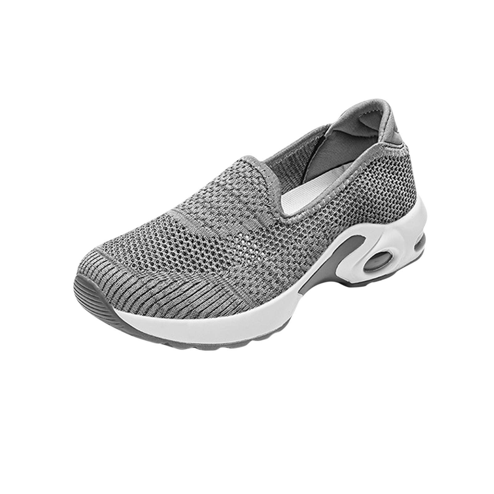 **DNYELQ Women's Chunky Heel Pumps - Breathable Hollow Cushion Casual Sneakers for Women | Comfortable Solid Color Sports Shoes for Walking, Work & Everyday Wear**