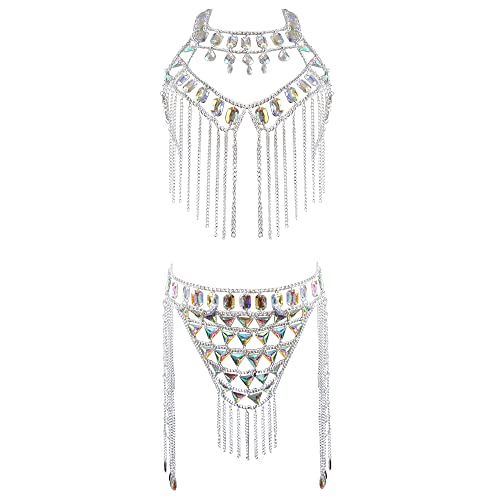 Silvery Color-A-Body Chain Suit-3