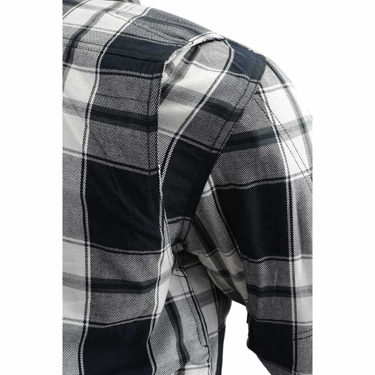 Milwaukee Leather MPM1644 Men's CE Armored Biker Shirt - Aramid Fiber Reinforced Plaid Flannel Motorcycle Jacket - Small Black - Perfect for Riding & Outdoor Adventures