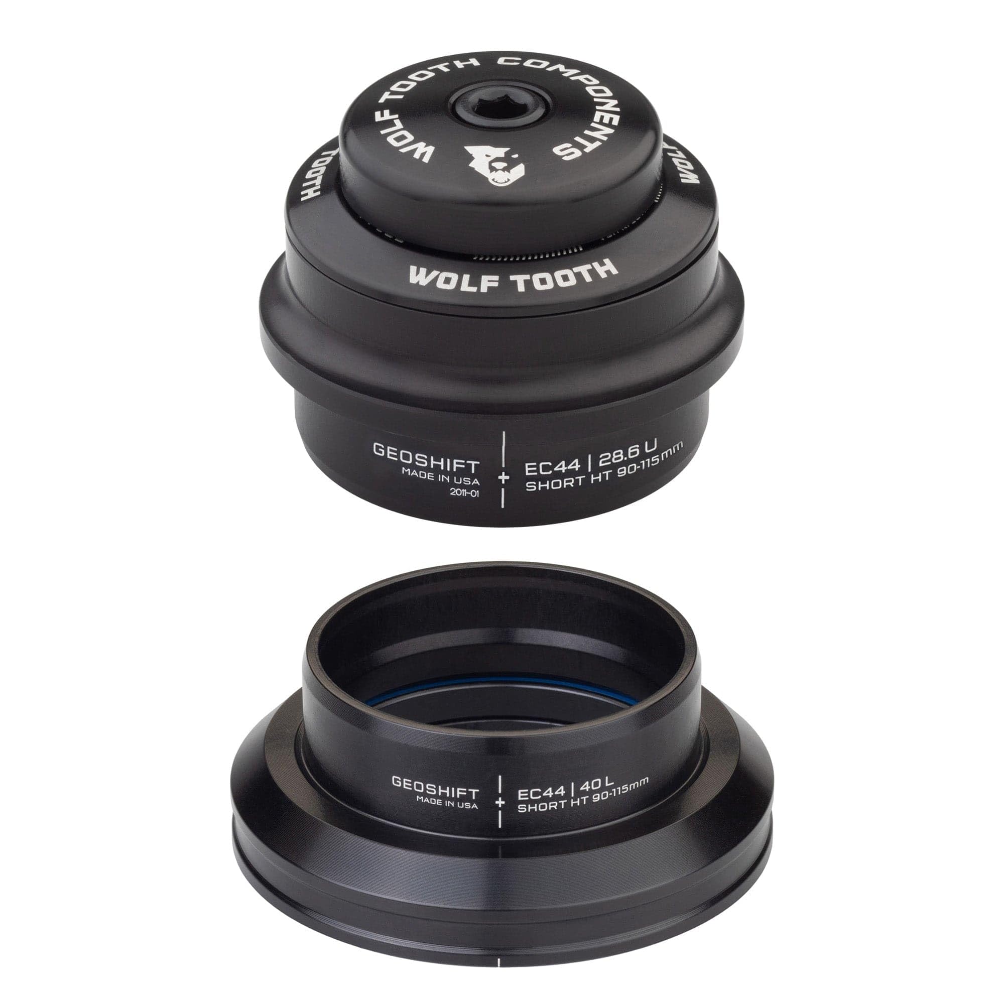 Wolf Tooth GeoShift EC44 Short Headset - Lightweight & Durable Mountain Bike Headset for Trail & Enduro Riding - Perfect for Upgrading Your Bike's Steering Performance