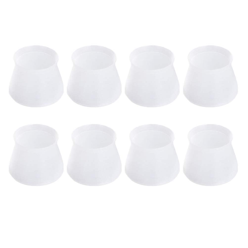 DOITOOL 8Pcs Clear Silicone Chair Leg Caps - Furniture Floor Protectors for Chairs, Tables - Anti-Slip, Noise Reduction, Scratch Protection - Perfect for Home, Apartment, Dormitory (Transparent) - Protect Hardwood Floors & Reduce Noise in Living Rooms, Bedrooms, Offices