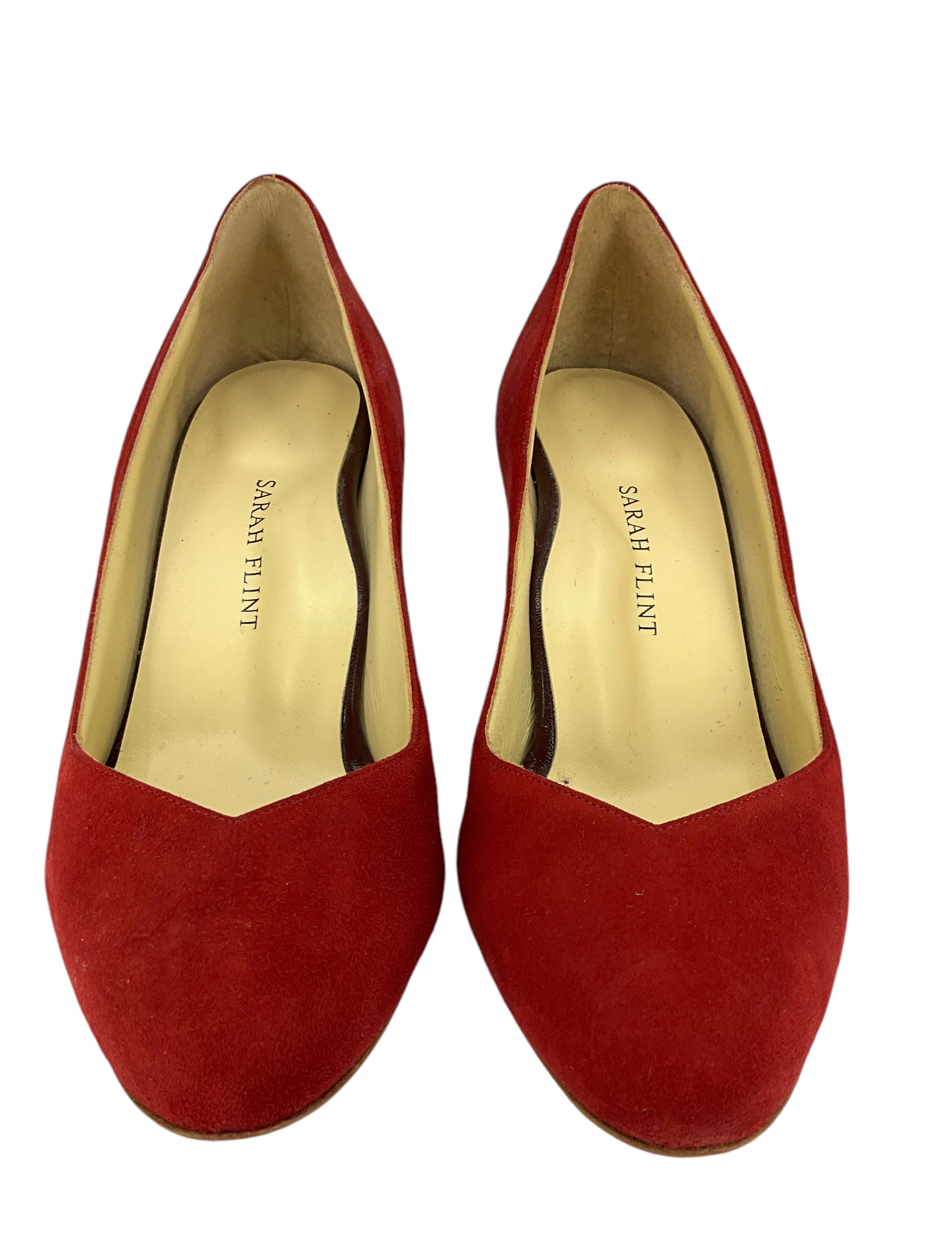 SARAH FLINT Women's Perfect Round Toe Pump Heels 70mm Size 7.5 - Elegant Office Work & Wedding Party Shoes