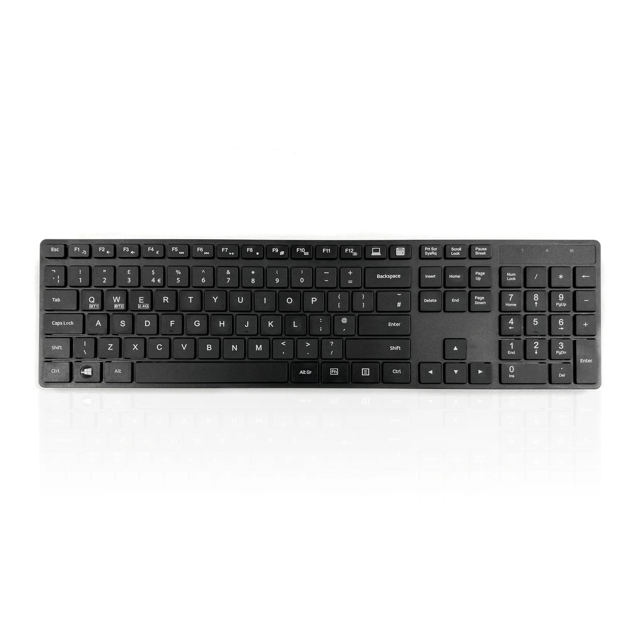 Accuratus KYBAC301 Wireless Keyboard - Bluetooth 5.2 & 2.4GHz RF Dual Mode, Multi-Device Compatible for PC, Mac, Tablet, Smartphone - Ergonomic Design for Home Office, Gaming & Productivity