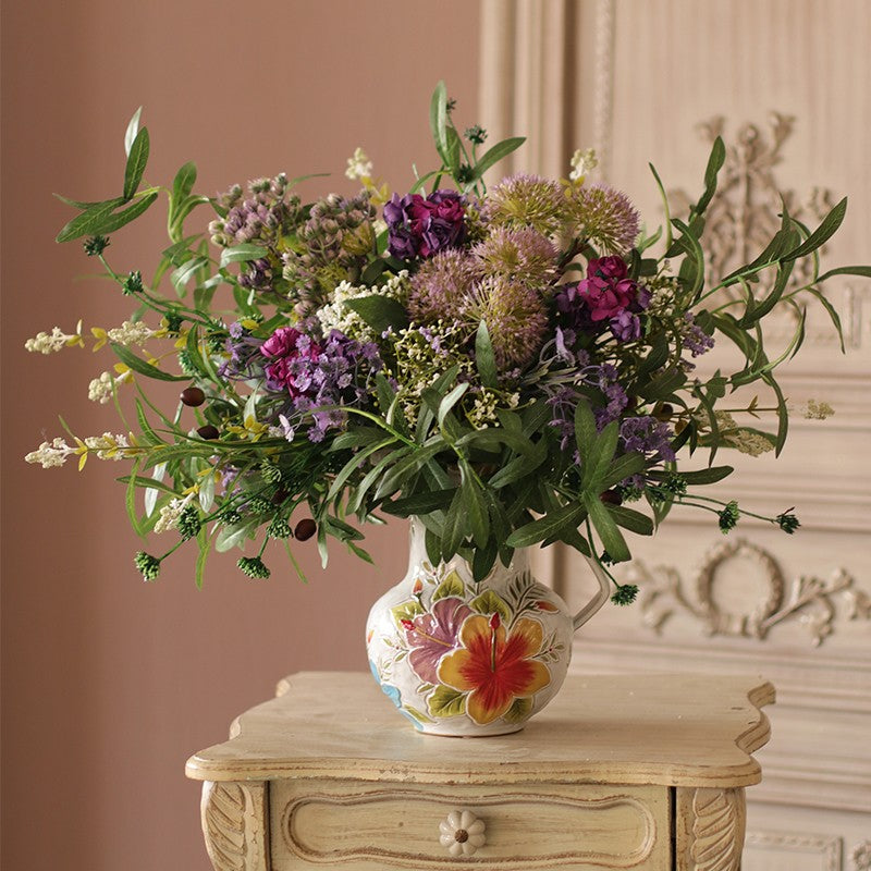 Elegant Faux Silk Floral Table Centerpiece - Large Artificial Flower Arrangement for Bedroom, Living Room Decor | Perfect for Wedding, Party & Home Interior Design