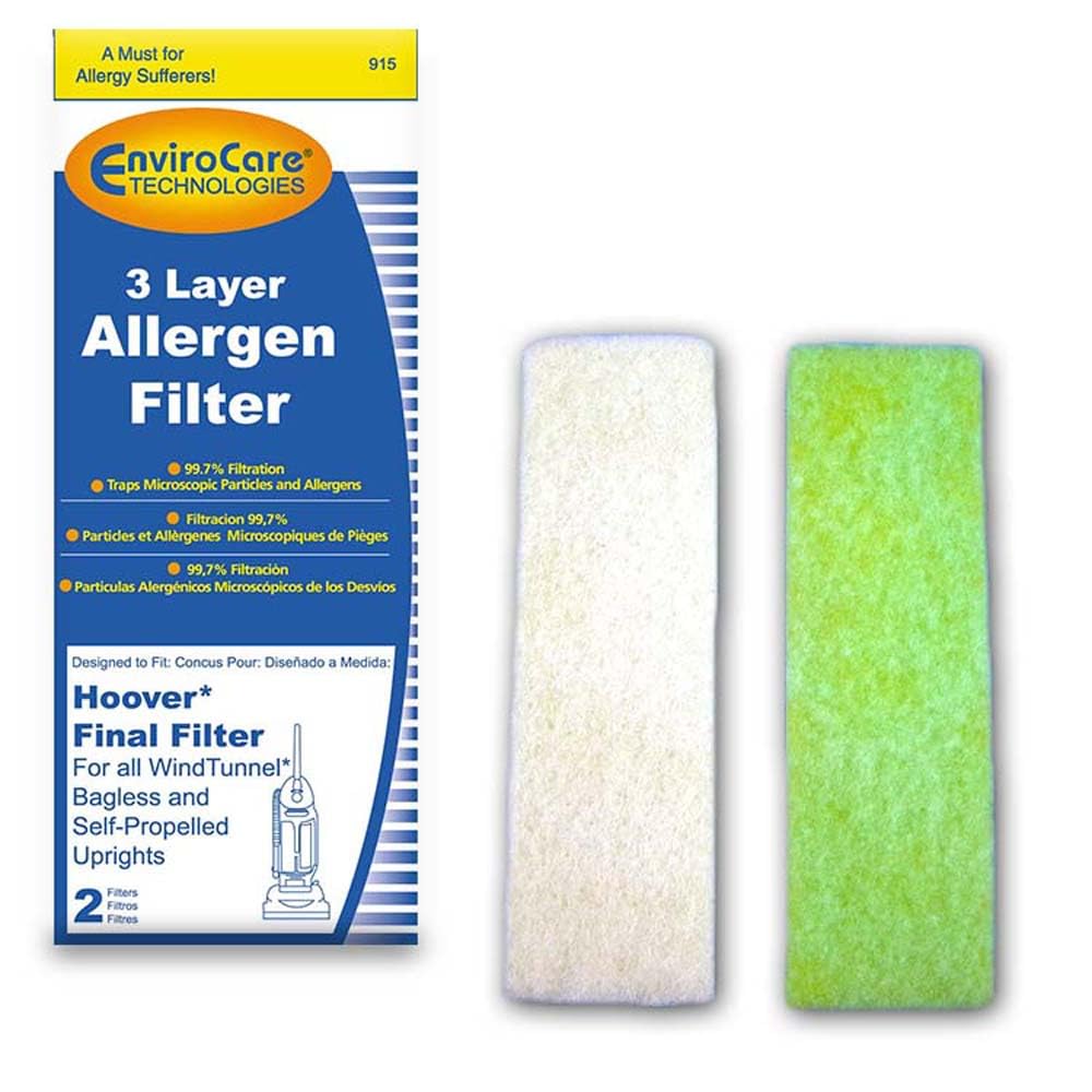 EnviroCare Hoover WindTunnel Vacuum Filters - 3 Layer Replacement for Bagless Upright Vacuums - Home Cleaning