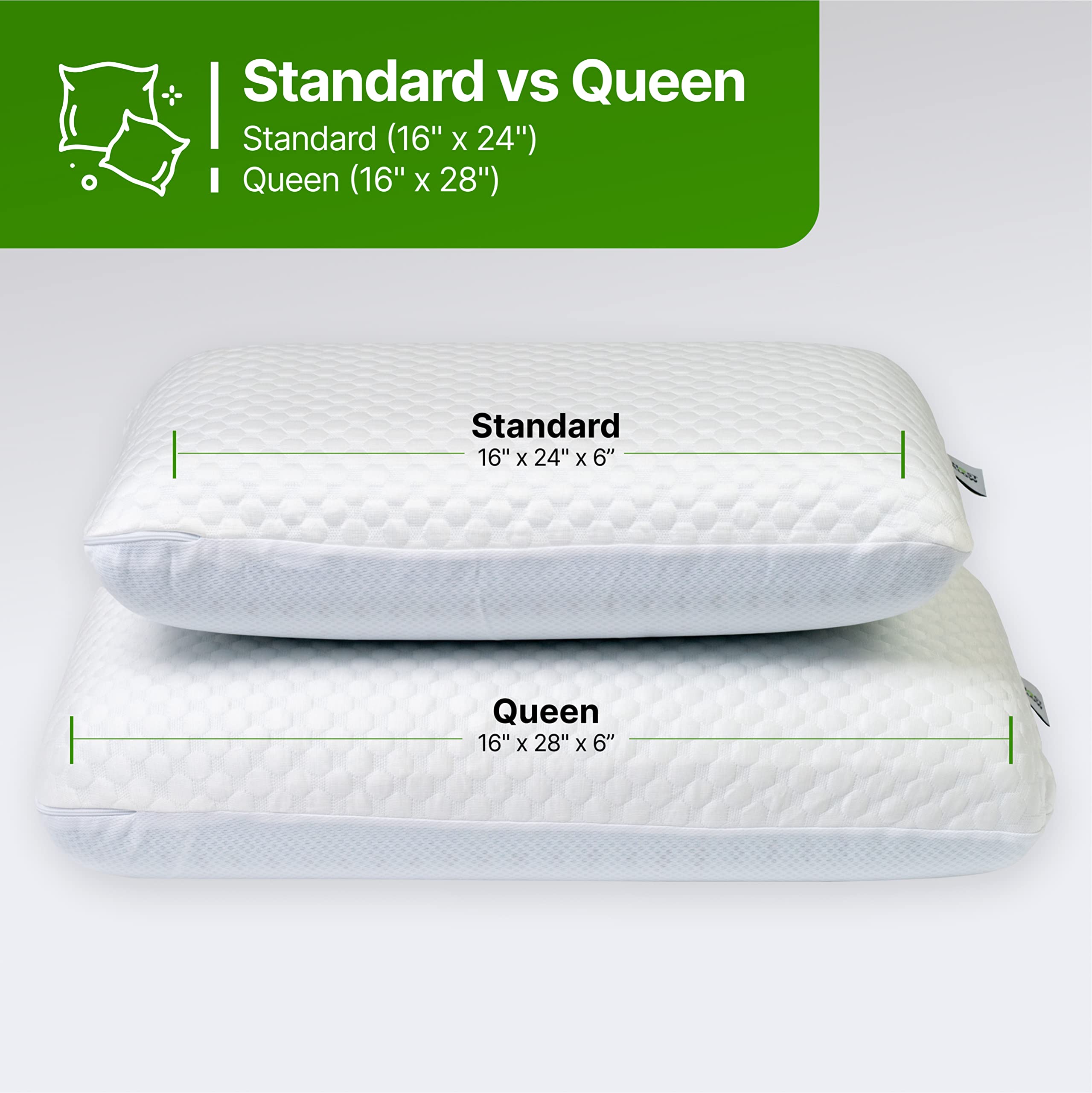 GhostBed Cooling Memory Foam Pillow - Firm Support for All Sleepers - Perfect for Hot Sleepers & Back Pain Relief