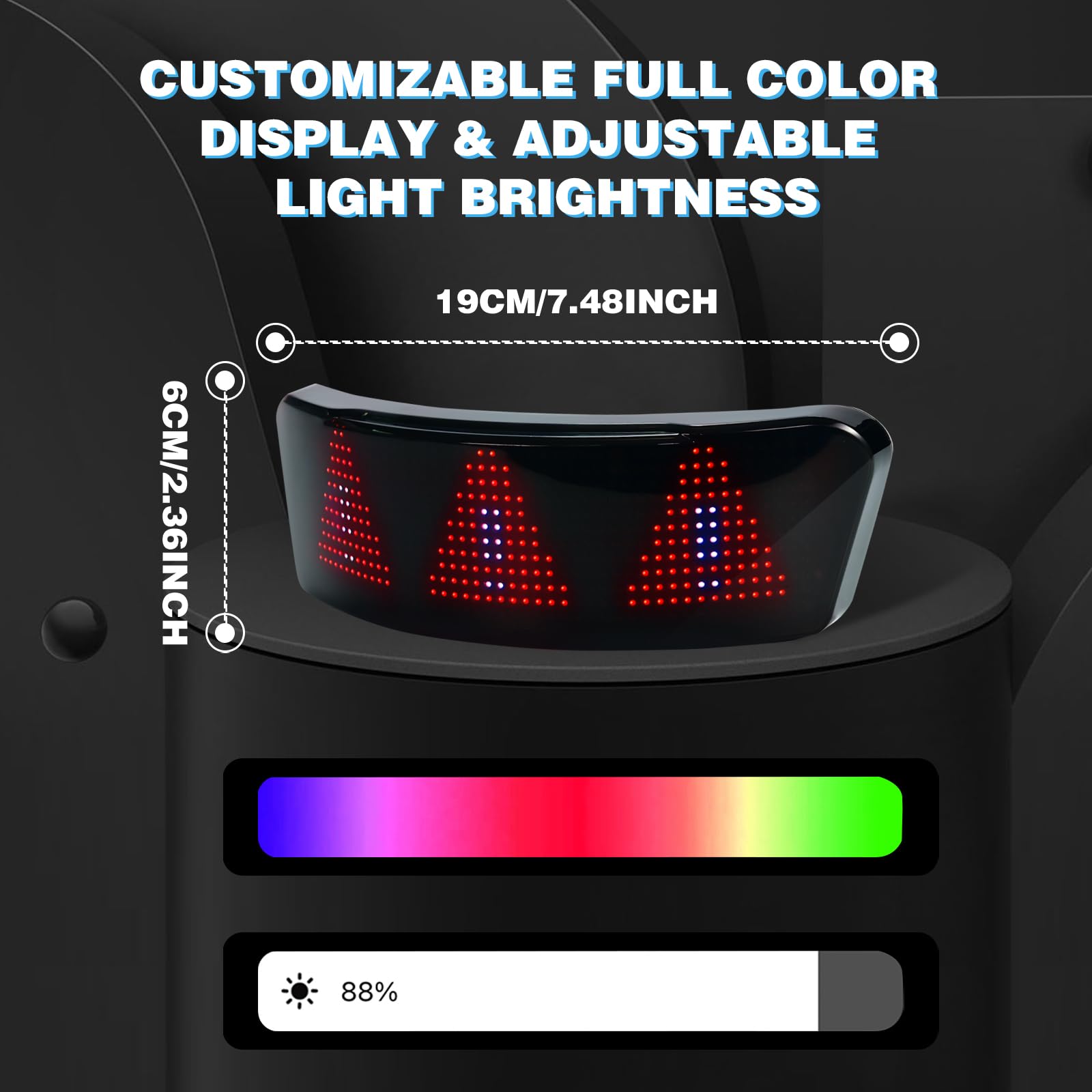 4 IN 1 Smart LED Helmet Light with Tail Light, Turn Signals, Speedometer & DIY App - Waterproof Motorcycle/Bike Helmet Accessory for Night Riding Safety (Black) - Perfect for Commuting, Night Cycling & Motorcycle Tours