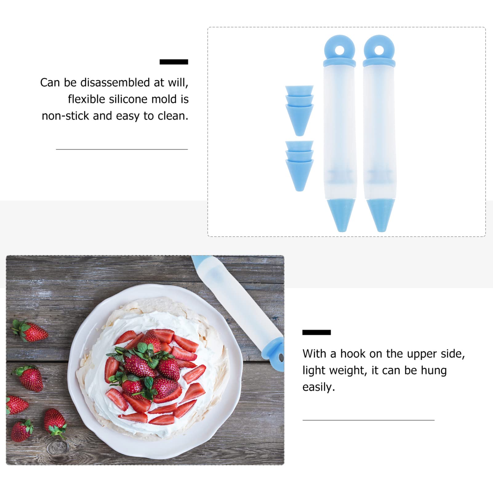 Veemoon 2-Piece Cake Decorating Pen Set - Professional Frosting Piping Tools for Flowers, Cupcakes & Desserts | Perfect for Baking, Wedding Cakes, Birthday Parties & DIY Decorations