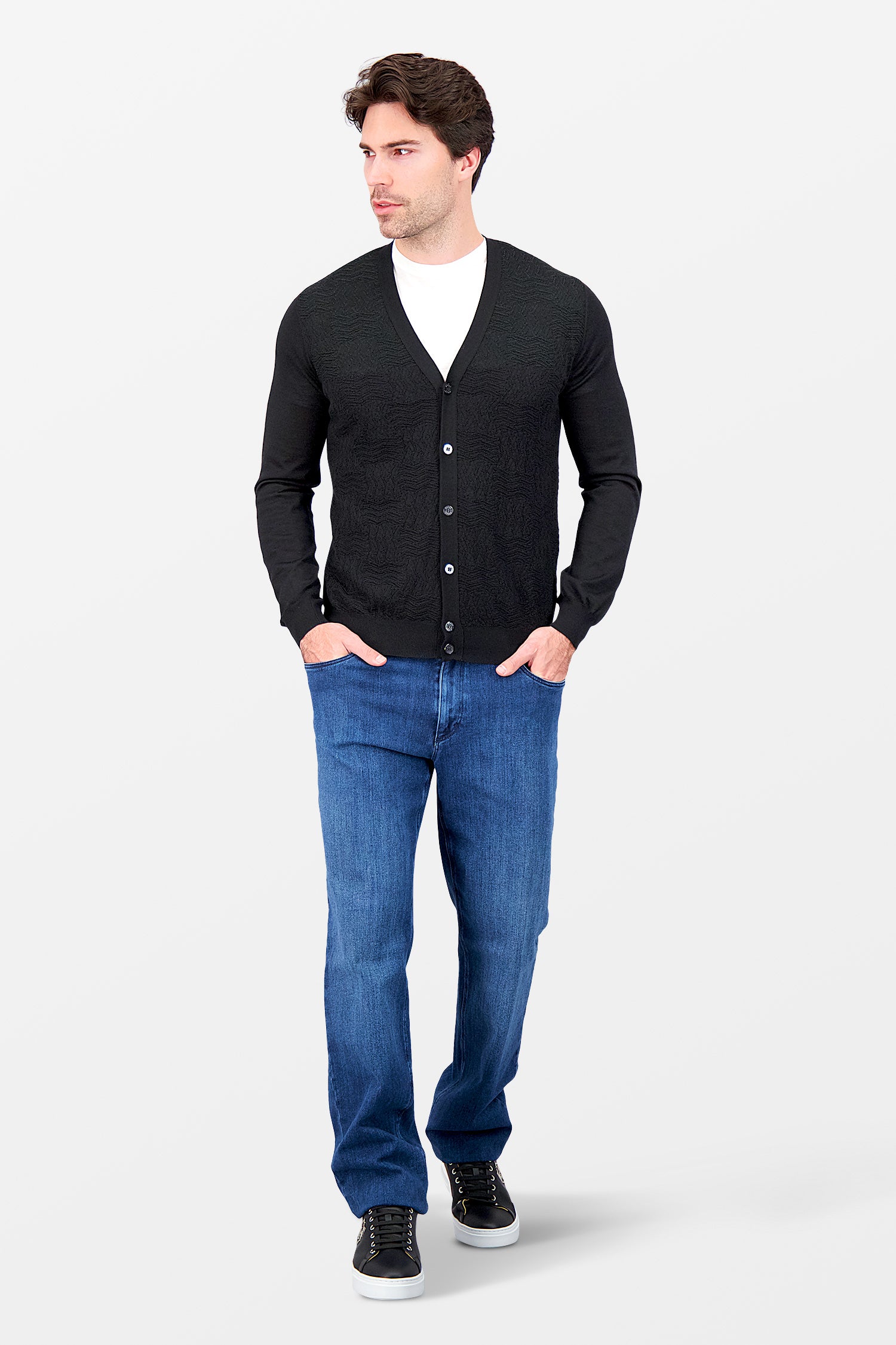 Zilli Black Buttoned Cardigan for Women - Stylish Knit Cardigan with Buttons - Perfect for Office, Casual Outfits & Fall Layering