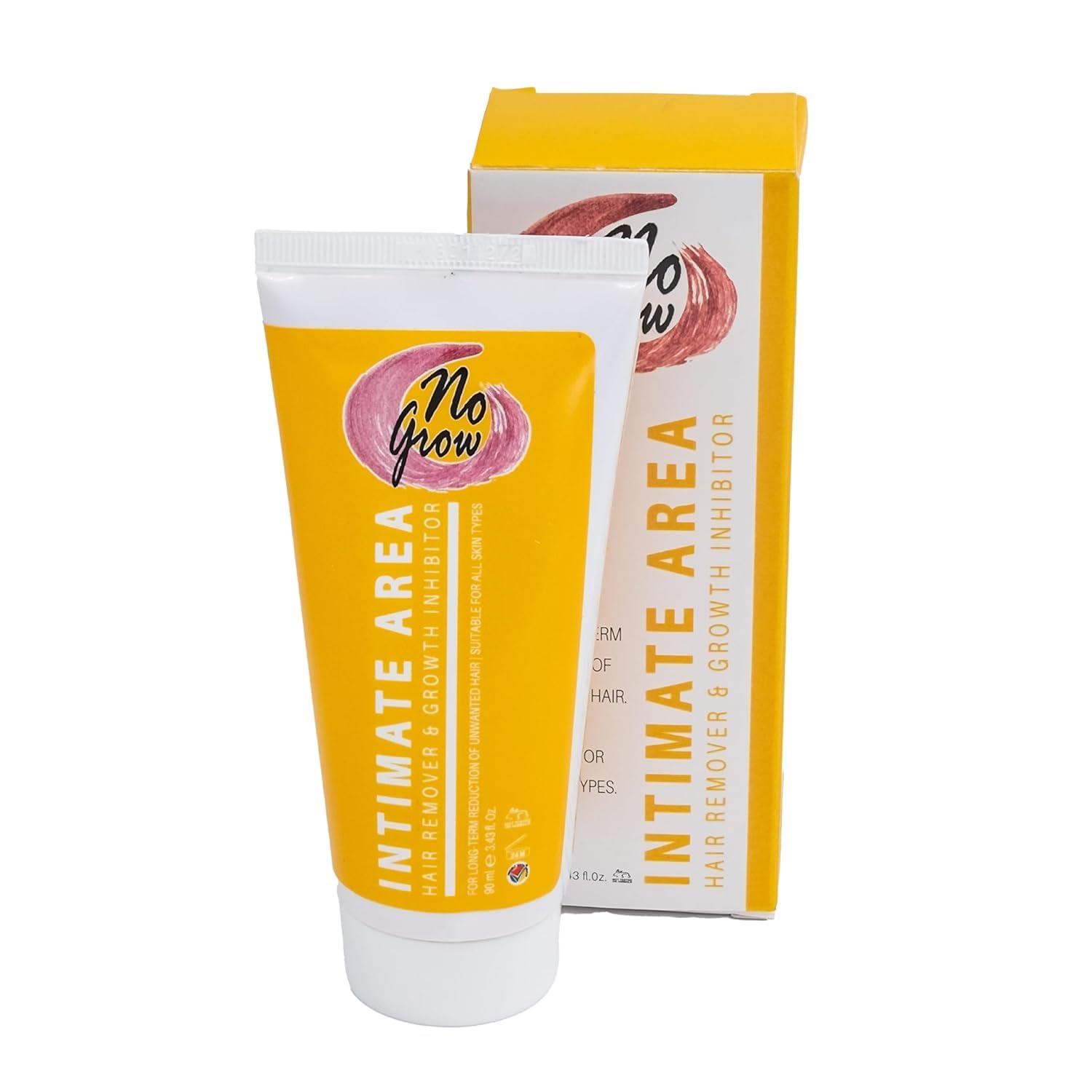 Intimate Area Hair Remover & Growth Inhibitor Cream - 90ml Weekly Underarm & Bikini Hair Removal for Women & Men - Smooth Skin Solution for Swimsuit & Summer Wear