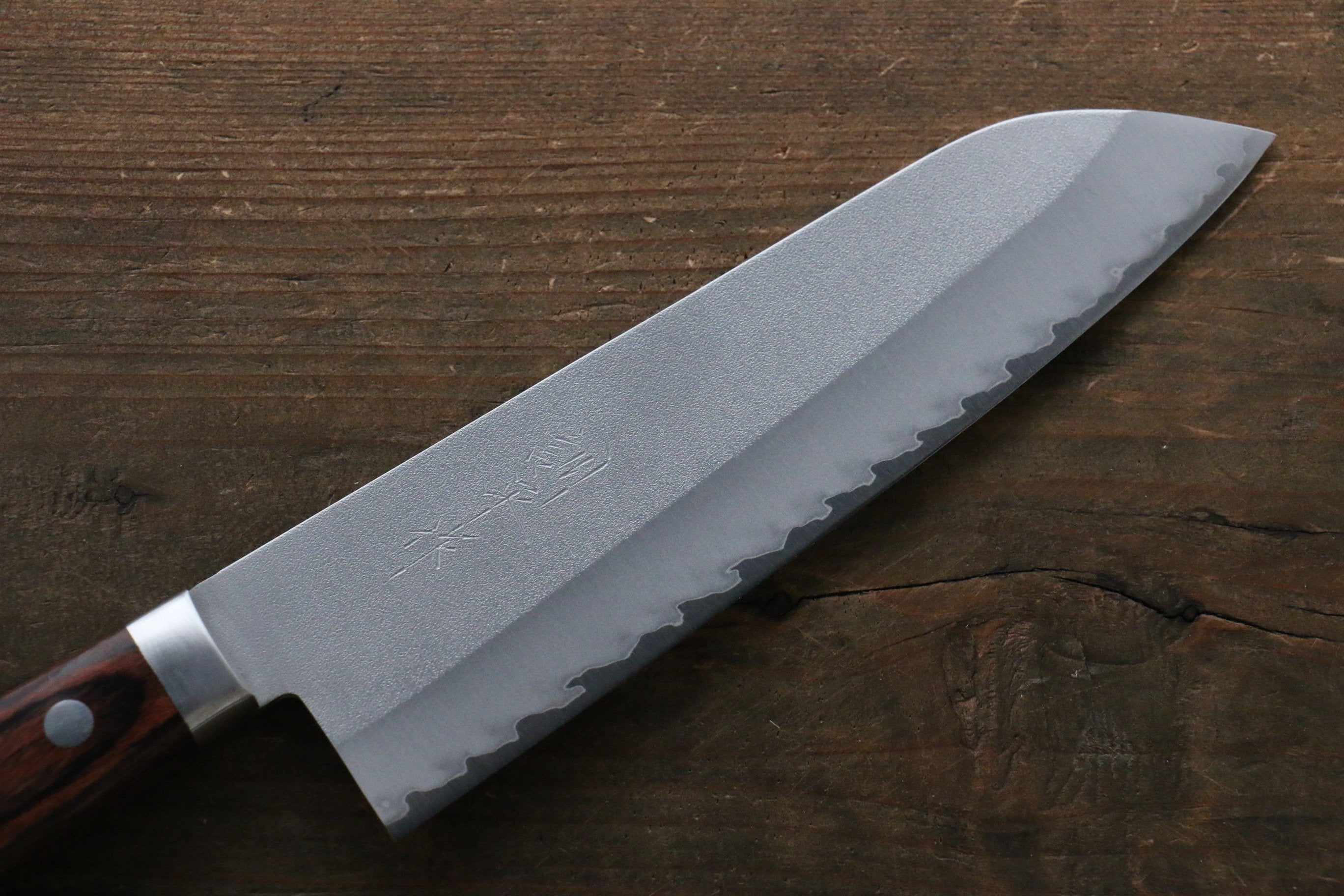 Premium Kunihira VG1 Nashiji Santoku Knife 170mm - Japanese Mahogany Handle - Razor Sharp Stainless Steel Blade - Perfect for Slicing, Dicing & Chopping Vegetables, Meat & Fish - Ideal for Home Chefs & Professional Kitchens