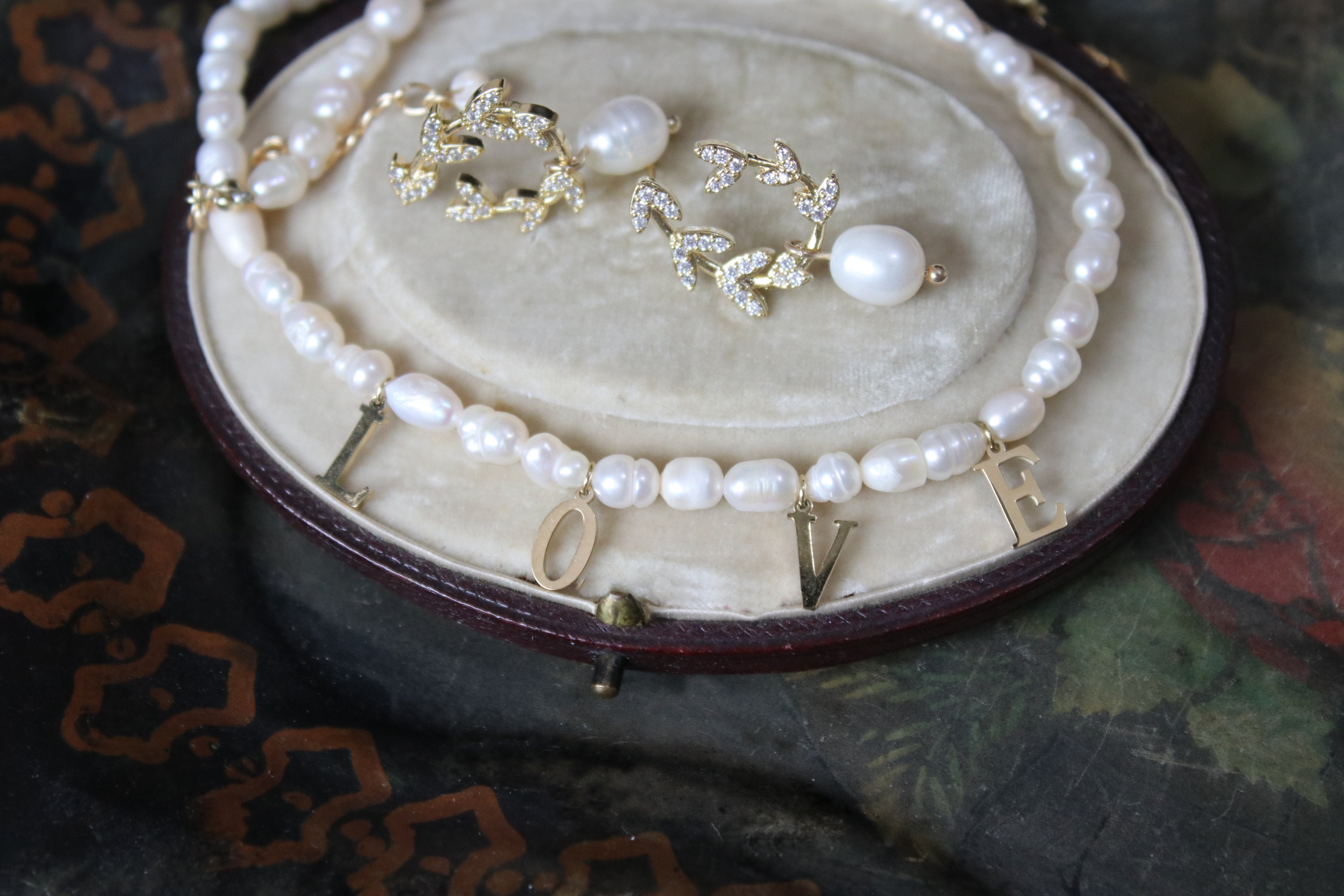 LAUREL of LOVE Freshwater Pearl Earrings for Women - Elegant Dangle Pearl Jewelry for Wedding, Party & Everyday Wear