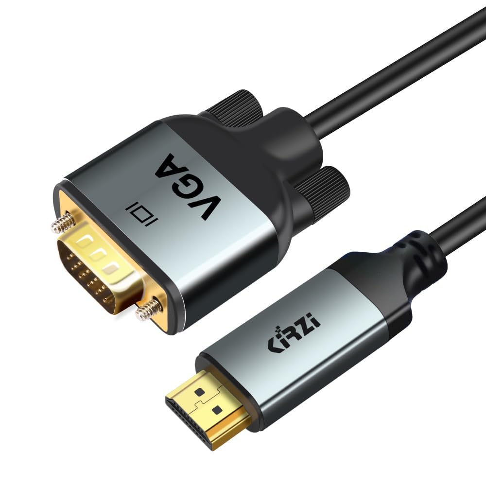 HDMI to VGA Cable 3ft - Uni-Directional HDMI Male to VGA Female Adapter Converter for Computer, Laptop, Monitor, Projector, TV - Ideal for Home Office, Gaming & Presentations