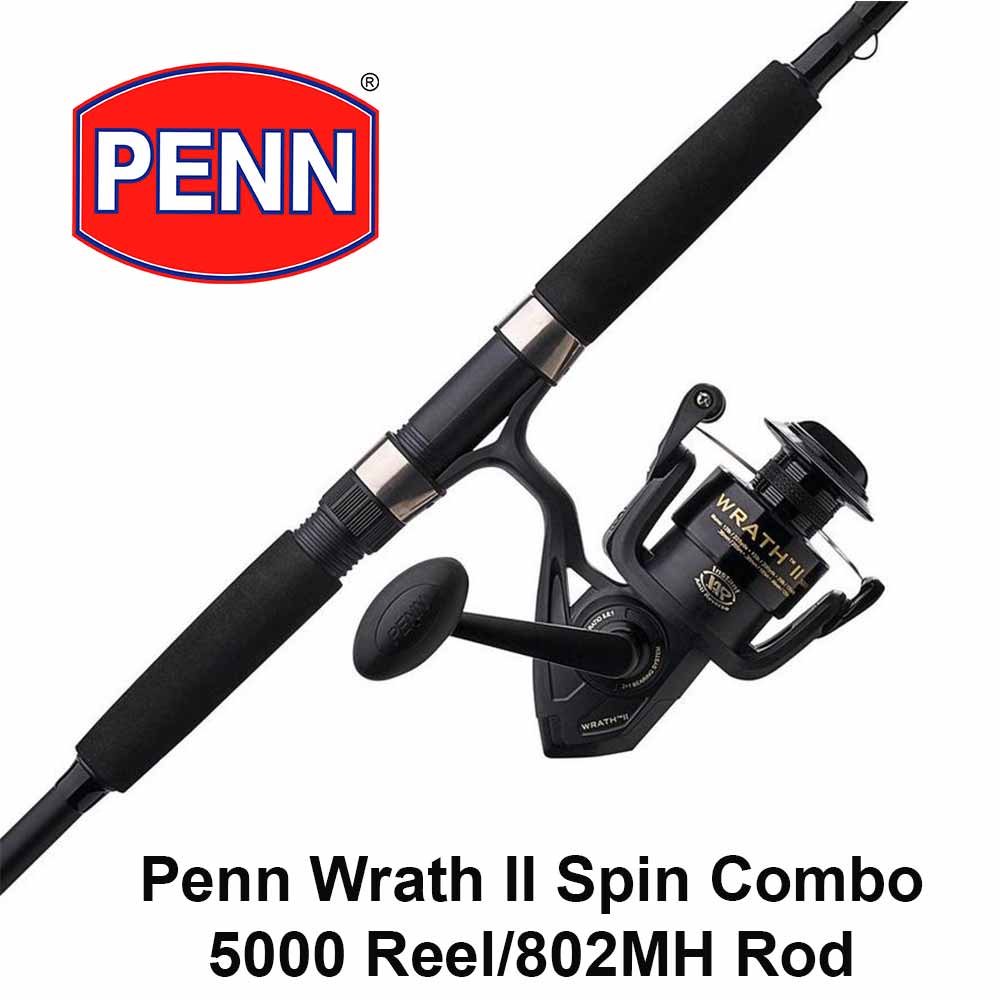 Penn Wrath II Spinning Fishing Rod and Reel Combo - Lightweight Graphite Rod with Smooth Ball Bearing Reel for Freshwater and Saltwater Fishing - Perfect for Bass, Trout, and Walleye Anglers