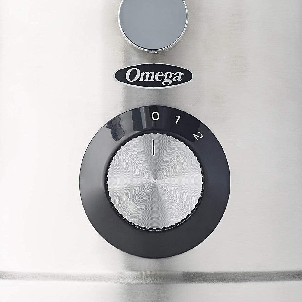 OMEGA High Speed Juicer with Extra Large Chute - Powerful 1000W Motor for Fruits & Vegetables - Easy Clean Design - Perfect for Smoothies, Juicing & Healthy Drinks - Black (Model C2100B)
